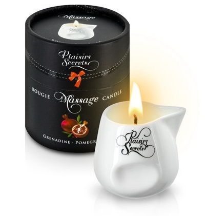 Массажная свеча с ароматом граната Bougie de Massage Gourmande Grenadine - 80 мл. - Plaisir Secret - купить с доставкой в Новошахтинске