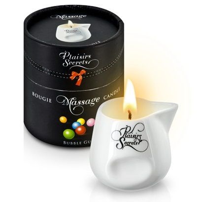 Массажная свеча с ароматом бубль-гума Bougie de Massage Gourmande Bubble Gum - 80 мл. - Plaisir Secret - купить с доставкой в Новошахтинске