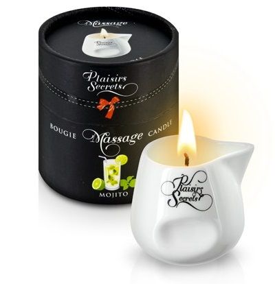 Массажная свеча с ароматом мохито Bougie de Massage Mojito - 80 мл. - Plaisir Secret - купить с доставкой в Новошахтинске