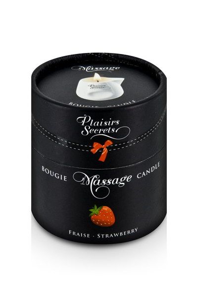 Массажная свеча с ароматом клубники Bougie de Massage Gourmande Fraise - 80 мл. - Plaisir Secret - купить с доставкой в Новошахтинске