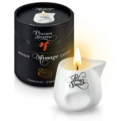Массажная свеча с ароматом шоколада Bougie de Massage Gourmande Chocolat - 80 мл. - Plaisir Secret - купить с доставкой в Новошахтинске