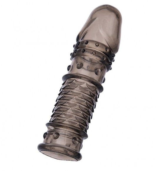 Дымчатая закрытая насадка ToyFa XLover с чешуйками и пупырышками - 13,5 см. - ToyFa - в Новошахтинске купить с доставкой