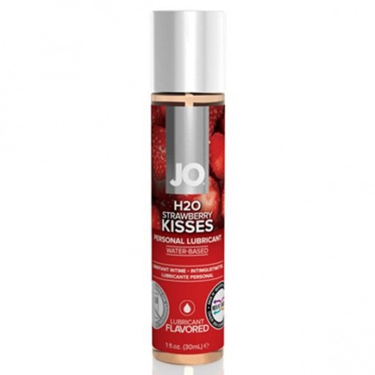 Смазка с ароматом клубники JO Flavored Strawberry Kiss - 30 мл. - System JO - купить с доставкой в Новошахтинске