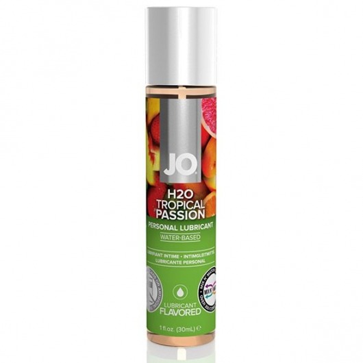Смазка с ароматом тропических фруктов JO Flavored Tropical Passion - 30 мл. - System JO - купить с доставкой в Новошахтинске
