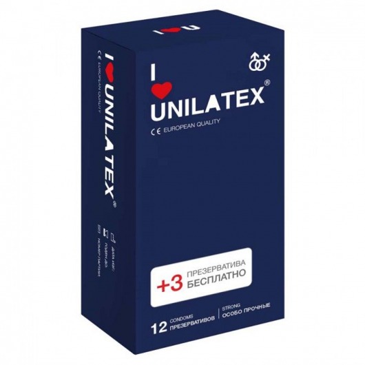 Ультрапрочные презервативы Unilatex Extra Strong - 12 шт. + 3 шт. в подарок - Unilatex - купить с доставкой в Новошахтинске