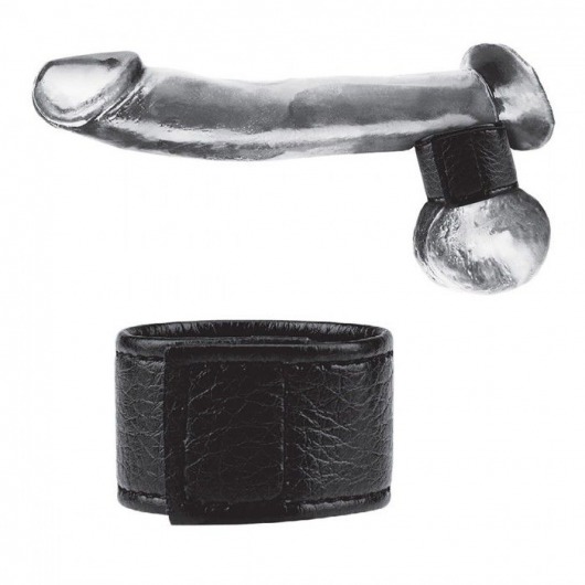 Чёрная утяжка на мошонку 1  Velcro Ball Stretcher - BlueLine - купить с доставкой в Новошахтинске