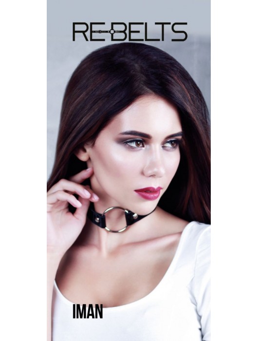 Чёрный чокер-кляп Iman Black - Rebelts - купить с доставкой в Новошахтинске