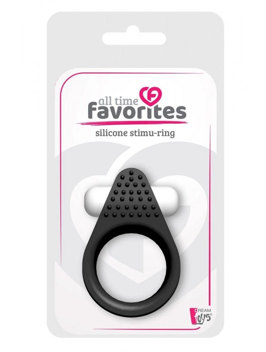 Чёрное эрекционное кольцо LIT-UP SILICONE STIMU RING 1 BLACK - Dream Toys - в Новошахтинске купить с доставкой
