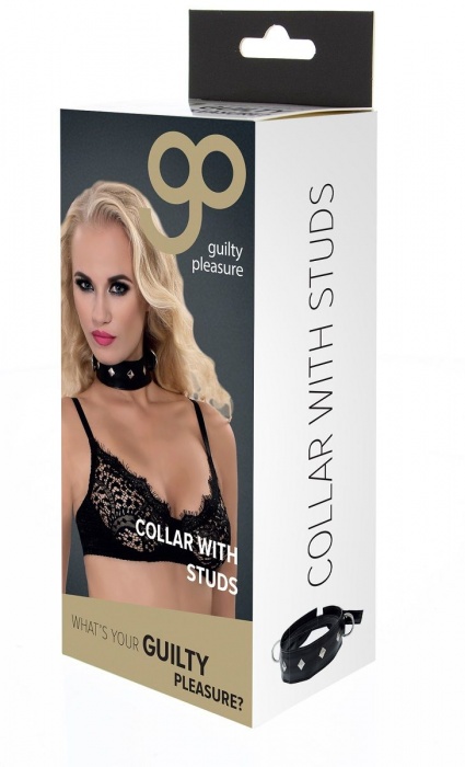 Полиуретановый ошейник с пуклями и D-кольцами Collar with Studs - Blush Novelties - купить с доставкой в Новошахтинске