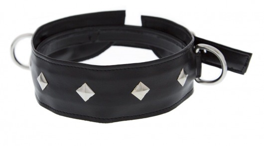 Полиуретановый ошейник с пуклями и D-кольцами Collar with Studs - Blush Novelties - купить с доставкой в Новошахтинске