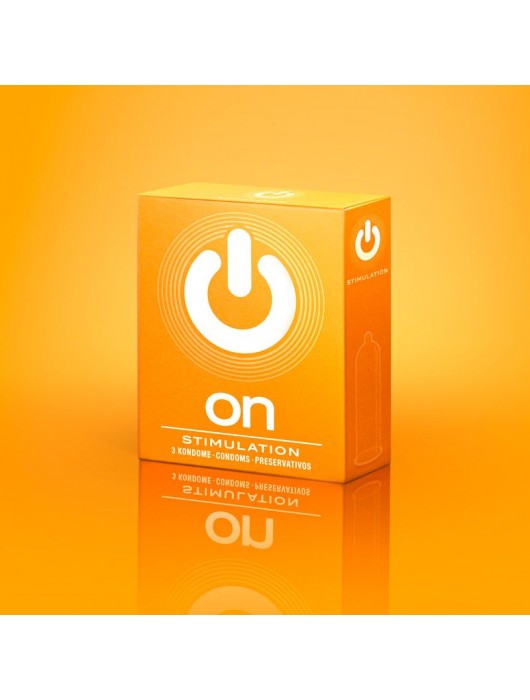 Презервативы ON) Stimulation с точками - 3 шт. - ON) - купить с доставкой в Новошахтинске