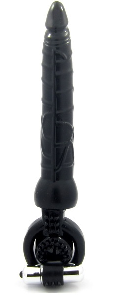 Черная вибронасадка с анальным стимулятором - ToyFa - в Новошахтинске купить с доставкой