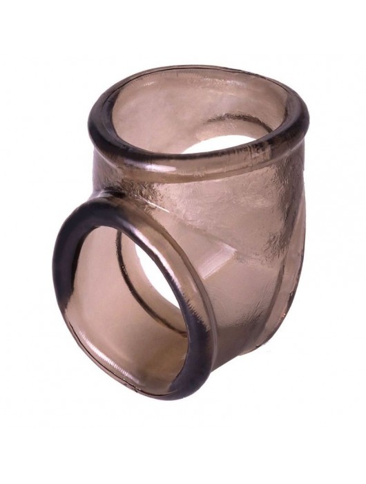 Дымчатое эрекционное кольцо с фиксацией мошонки - ToyFa - в Новошахтинске купить с доставкой