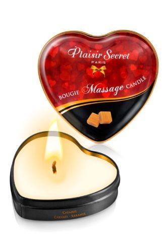 Массажная свеча с ароматом карамели Bougie Massage Candle - 35 мл. - Plaisir Secret - купить с доставкой в Новошахтинске