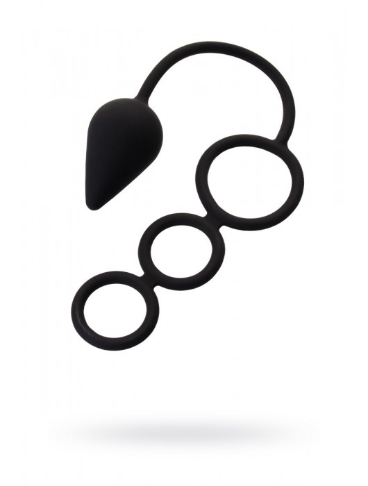 Тройное эрекционное кольцо с анальным хвостом Drop M-size - Erotist Adult Toys - в Новошахтинске купить с доставкой