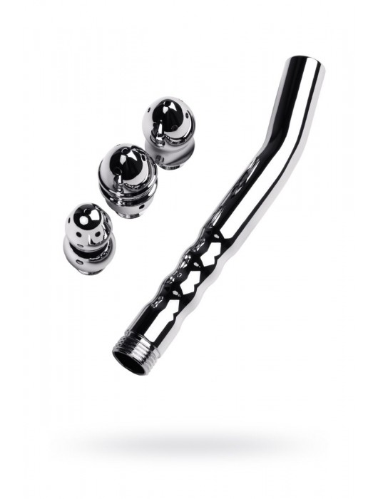 Металлический анальный душ с тремя насадками - ToyFa - купить с доставкой в Новошахтинске
