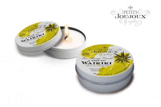 Массажная свеча Petits Joujoux Waikiki Beach с ароматом кокоса и ананаса - 33 гр. - MyStim - купить с доставкой в Новошахтинске