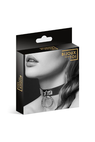 Узенький ошейник из полиуретана с кольцом - Bijoux Pour Toi - купить с доставкой в Новошахтинске