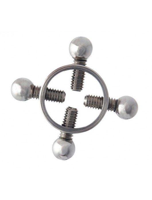 Серебристые зажимы для сосков на винтах - ToyFa - купить с доставкой в Новошахтинске