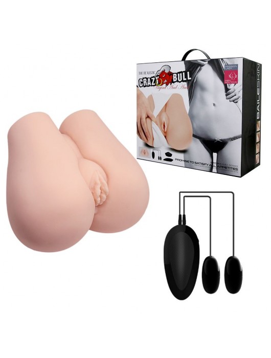 Реалистичный мастурбатор с вибрацией и двумя тоннелями - вагиной и анусом - Baile - в Новошахтинске купить с доставкой