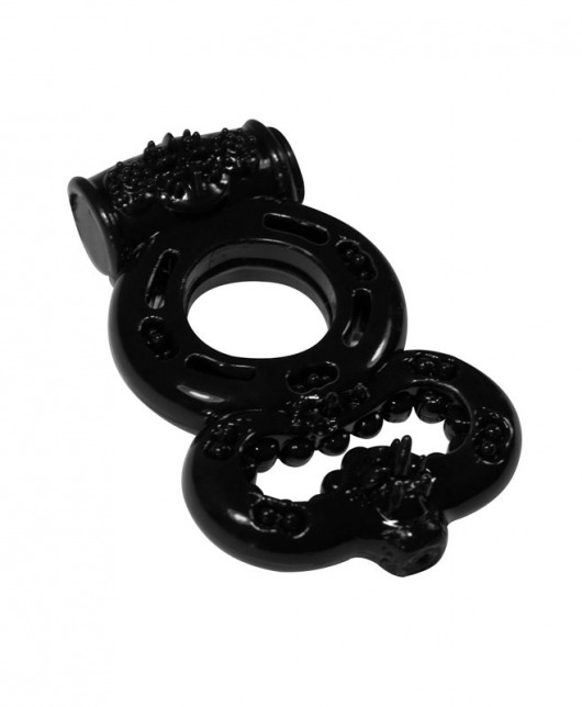 Чёрное эрекционное кольцо Rings Treadle с подхватом - Lola Games - в Новошахтинске купить с доставкой