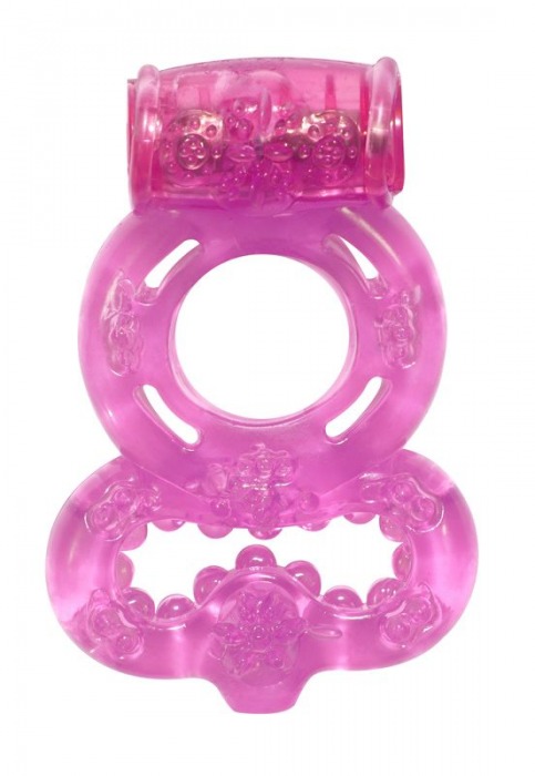 Розовое эрекционное кольцо Rings Treadle с подхватом - Lola Games - в Новошахтинске купить с доставкой