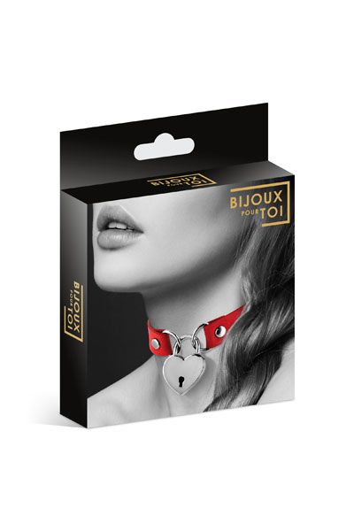 Красный чокер с замком в форме сердца - Bijoux Pour Toi - купить с доставкой в Новошахтинске