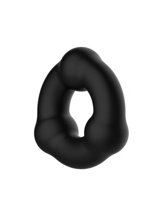 Черное эрекционное кольцо с 3 шариками - Baile - в Новошахтинске купить с доставкой