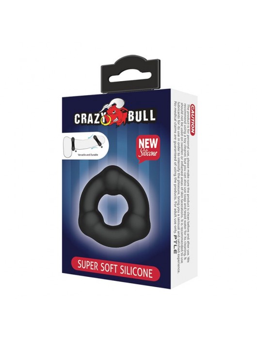 Черное эрекционное кольцо с 3 шариками - Baile - в Новошахтинске купить с доставкой