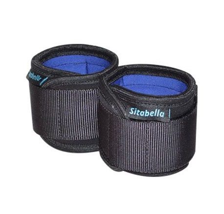 Неопреновые черно-синие наручники - Sitabella - купить с доставкой в Новошахтинске