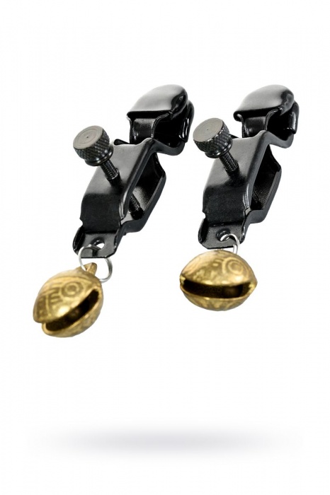 Черно-золотистые зажимы для сосков TOYFA Theatre - ToyFa - купить с доставкой в Новошахтинске