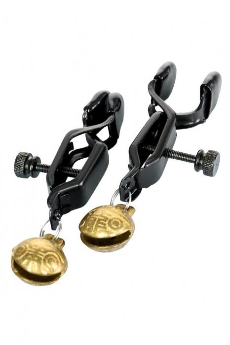 Черно-золотистые зажимы для сосков TOYFA Theatre - ToyFa - купить с доставкой в Новошахтинске