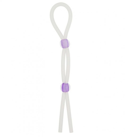 Прозрачное эрекционное кольцо-лассо SILICONE LASSO COCK RING DUAL BEADS - NMC - в Новошахтинске купить с доставкой