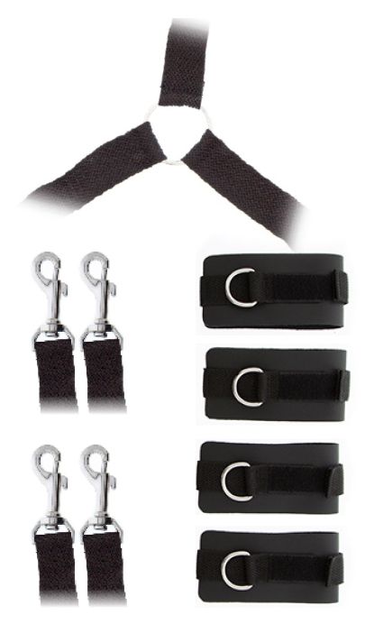 Комплект наручников и поножей LUXURIOUS BED RESTRAINT CUFF SET - Blush Novelties - купить с доставкой в Новошахтинске