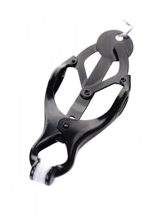 Черно-серебристые зажимы для сосков с кольцом для пениса TOYFA Metal - ToyFa - купить с доставкой в Новошахтинске