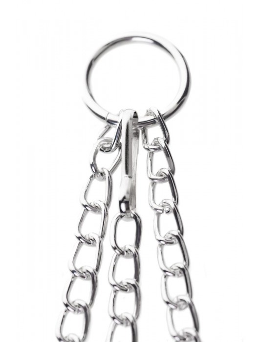 Черно-серебристые зажимы для сосков с кольцом для пениса TOYFA Metal - ToyFa - купить с доставкой в Новошахтинске