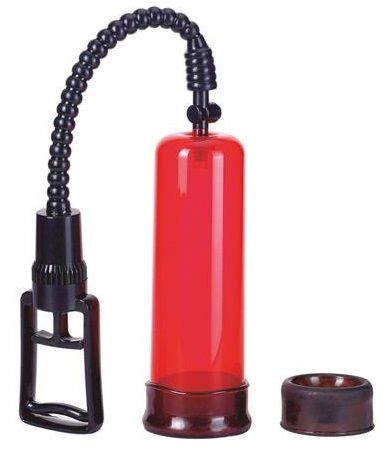 Вакуумная помпа с двумя сменными насадками NEW STAY HARD PUMP CLEAR RED - Seven Creations - в Новошахтинске купить с доставкой