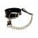 Черный ошейник с поводком из эко-кожи - БДСМ Арсенал - купить с доставкой в Новошахтинске Черный ошейник с поводком из эко-кожи - БДСМ Арсенал - купить с доставкой в Новошахтинске